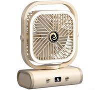 Ventilatore oscillante da scrivania ricaricabile USB, 5 raffreddamento silenzioso inferiore a 36 dB per ufficio camera da letto, portatile per mini ventilatore da tavolo con oscillazione automatica (C