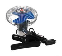 Ventilatore oscillante in metallo per auto per camion da 12 V 24 V con forte montaggio a clip, silenzioso, circolatore d'aria di raffreddamento elettrico per aletta parasole e tetto nero (6" 24V)