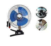 VENTILATORE OSCILLANTE PORTATILE PINZA VIAGGIO AUTO CAMPER CAMION 12V 22CM