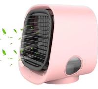 Ventilatore Ozzi Cool, Mini refrigeratore d'acqua, Ozzi Cool, 3 velocità del vento, Serbatoio dell'acqua da 300 ml che rende il dispositivo più fresco, Guscio silenzioso per vento basso(Pink)