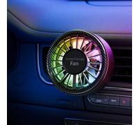 Ventilatore per aromaterapia per auto con raffreddamento USB e velocità regolabili della ventola, diffusore di deodorante progettato per un facile attacco a clip e flusso d'aria a 360 gradi (fibra di