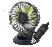 Ventilatore per auto che soffia fredda, silenzioso, 12 V, girevole, in ABS, per cruscotto auto, autoadesivo, con presa accendisigari, per la guida estiva calda, ventilatori per che soff