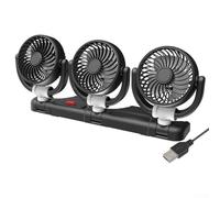 Ventilatore per auto leggero a 3 teste per la distribuzione completa dell'aria, ideale per l'uso in auto, camion e barche (5 V)