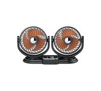 Ventilatore per auto regolabile a doppia testa con rotazione a 360 gradi e 2 velocità di raffreddamento, compatibile con USB, 5 V, 12 V, 24 V, adatto per auto, SUV, ATV e barche (24 V)
