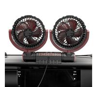 Ventilatore per auto, regolabile, a doppia testa, rotazione di 360 gradi, dispositivo di raffreddamento silenzioso per sedile automobilistico per bambini da viaggio