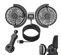 Ventilatore per auto sul sedile posteriore, ventilatore per seggiolino auto,Ventole di raffreddamento a doppia testa del radiatore a testa posteriore - Ventilatore a sedile 270 gradi