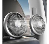 Ventilatore per auto, turbofan a cinque foglie, con regolazione del vento a 3 velocità, con copertura guida e regolazione a 360 gradi, per auto, SUV