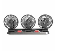 Ventilatore per auto, Ventola a tre teste per SUV, USB/12V/24V Aria di Raffreddamento Ventilatore Personale, 2 velocità, Elettrico per Camion Veicolo Nave Furgone SUV RV