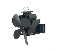 Ventilatore per camino a morsetto con quattro pale per un migliore flusso di calore, telaio in lega di alluminio per una maggiore durata e resistenza alla ruggine, funziona senza elettricità (nero)