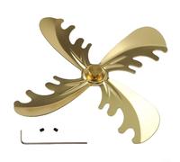 Ventilatore per camino compatibile con 4 lame in lega di alluminio alimentate a calore, progettato per aumentare la circolazione dell'aria e l'efficienza del riscaldamento della stanza (bronzo)