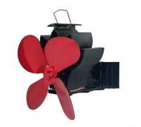 Ventilatore per camino con quattro lame e morsetto di montaggio per una forte circolazione del calore, alimentato termicamente con telaio in lega di alluminio resistente alla ruggine per una maggiore