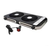 Ventilatore per finestra da tetto con pale a doppia fila, sistema di ventilazione e raffreddamento regolabili a 4 velocità, adatto per aperture da 37,5 a 58,9 cm, design portatile da 12 V CC per uso