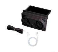 Ventilatore per finestrino auto ad energia solare con supporto USB per una ventilazione efficiente, riduce il calore interno e rimuove, adatto per la maggior parte dei veicoli (nero)
