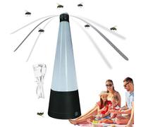 Ventilatore per mosche con luce LED | Dispositivo portatile per tavolo da pranzo, giardino, | Ventilatore silenzioso a lame per campeggio, terrazza, uso domestico