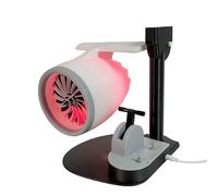 Ventilatore per motore a getto, ventilatore turbo portatile da tavolo con spray umidificante e fiamma posteriore a luce rossa, modello di motore a turbogetto stampato in 3D creativo