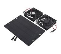 Ventilatore per pannello solare, kit ventilatore per pannello solare da 10 W con power bank solare, ventilatore di scarico esterno con doppio estrattore d'aria solare DC 6V per serre, capannoni