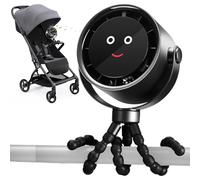 Ventilatore per passeggino ricaricabile, ventilatore di raffreddamento per bambini con treppiede flessibile, girevole a 360° a batteria, per seggiolino auto, culla, bicicletta, tapis roulant