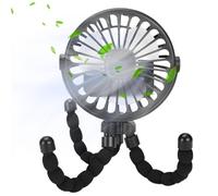 Ventilatore per passeggino, ventilatore per passeggino, ventilatore da tavolo personale con design a treppiede flessibile | ventilatore portatile per passeggino, mini ventilatore a morsetto