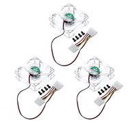 Ventilatore per PC 3Pz Trasparente 80mm 4 Pin 1800RPM LED Verde 12V con 12 Viti