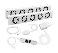 Ventilatore per radiatore Booster Smart per casa, bianco 5.0, flusso d'aria regolabile, a risparmio energetico, per la maggior parte dei radiatori, 47 x 6,9 x 3 cm (MXRV-25-P202)