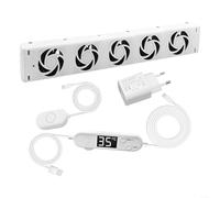 Ventilatore per radiatore Booster Smart per casa, bianco 5.0, flusso d'aria regolabile, a risparmio energetico, per la maggior parte dei radiatori, 47 x 6,9 x 3 cm (MXRV-25-P201)