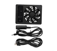 Ventilatore per rettili alimentato tramite USB, controllo automatico dell'umidità, funzionamento a basso rumore, facile installazione, migliora il flusso d'aria per terrari, 28 dB, nero, 11,3 x 8,5 x