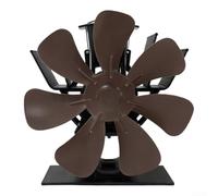 Ventilatore per stufa a 5 pale, alimentato a calore per pesca a legna da ghiaccio, campeggio, ventilatore portatile per la distribuzione del calore in tenda, capanna, 1 pezzo (marrone)
