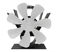 Ventilatore per stufa a 5 pale, alimentato a calore per pesca a legna da ghiaccio, campeggio, ventilatore portatile per la distribuzione del calore in tenda, capanna, 1 pezzo (argento)