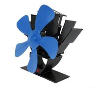 Ventilatore per stufa a 5 pale alimentato a calore per pesca a legna ghiaccio, campeggio, ventilatore portatile per la distribuzione del calore in tenda capanna, 1 pezzo (blu)