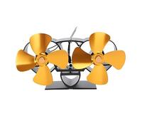 Ventilatore per Stufa a Calore, 4 Pale in Lega di Alluminio, Doppia Testa, Ventilatore per Camino - Circolazione Aria Ottimale, Riscaldamento Efficiente, Compatibile con Stufe a (Tempo atmosferico)