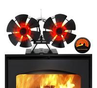 Ventilatore per Stufa a Legna,Ventilatore a Doppio Motore 12 Pale, Funzionamento Silenzioso, Ventilatore per Stufa Alimentato a Calore a Doppia Testa, per Legna, Stufe a Legna, Camino, Stufe a Pellet