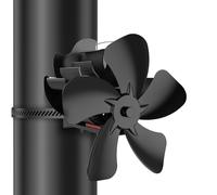 Ventilatore per stufa a legna, ventilatore magnetico a 5 pale, a risparmio energetico e silenzioso, Adatto per stufe a legna, caminetti e canne fumarie.