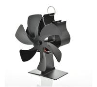 Ventilatore per stufa a legna, ventilatore per camino a 6 foglie, ventilatore per bruciatore a legna ecologico e a risparmio energetico, funzionamento silenzioso, con termometro