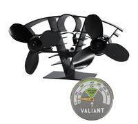 Ventilatore per stufa a vento Valiant e termometro magnetico per stufa in verde