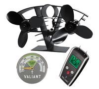 Valiant Ventilatore per stufa a doppia lama, termometro per stufa in verde e ...
