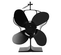 Ventilatore per stufa alimentato a calore a 4 pale Resistenza alle alte temperature Ventilatore per camino con avviamento automatico Diametro nero 152 mm LT381 Stile corona