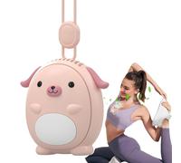 Ventilatore personale indossabile, ventilatore da collo a forma di cane con cordino, ricarica USB, ventilatore elettrico per esterni per area di lavoro, viaggi, casa, auto e scuola, 8,5 x 5,7 x 8,7 cm