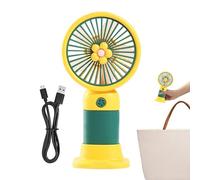 Ventilatore Personale Portatile | Strumento Estivo Silenzioso a Ventola USB Ricaricabile con Base Inclusa - Ventilatore A Mano Ricaricabile,Adatto Per Ufficio, Cucina, Casa, Viaggi, Interno Ed Esterno
