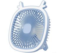 Ventilatore Pieghevole per Ufficio e per viaggio Leggero Ventilatore(Blue) | Luce LED integrata, 3 regolabili, usb ricaricabile, per ideale per scrivania e notte