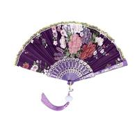 Ventilatore pieghevole， Ventaglio pieghevole classico in oro Ventagli in stoffa di seta con bordo dorato Ventaglio di danza tradizionale cinese Ventaglio di carnevale decorativo pieghevole fatto a man