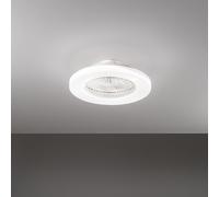 Ventilatore Plafone Abs Bianco Led 40W 5 Pale Acrilico Trasparente Ring