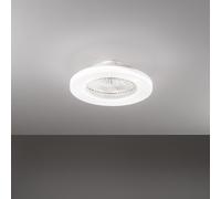 Ventilatore Plafone Abs Bianco Led 40W 5 Pale Acrilico Trasparente Ring