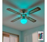Ventilatore Plafoniera da Soffitto Regolatore LED RGB Telecomando 3-Stufen