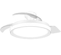 Philips Bliss Ventilatore a Soffitto con Pale Retrattili e Lampadina LED, 3 Pale, Pala Aperta 106 cm, 4.500 lm, Luce Bianca Tunabel 3.000-6.500 K, Regol. Fino a 5%, Telecom. In ianco Brillante