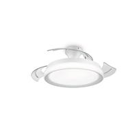 Philips Bliss Ventilatore a Soffitto con Pale Retrattili e Lampadina LED, 3 Pale, Pala Aperta 106 cm, 4.500 lm, Luce Bianca Tunabel 3.000-6.500 K, Regolabile Fino al 5%, Telecomando Incl., Bianco