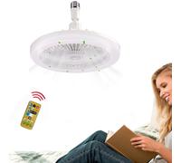 VENTILATORE PLAFONIERA LED DA SOFFITTO E27 REGOLABILE TELECOMANDO 30W AS-01579