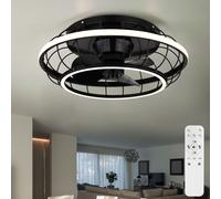 Ventilatore Plafoniera Telecomando Dimmerabile Cct Memory Timer Nero LED