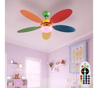 Ventilatore Plafoniera Telecomando LED RGB Cambia Colore Vor-Rücklauf Ventola [EEK: F]