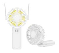 Ventilatore portatile, 4000 mAh, 180° regolabile, vento a 6 velocità, ventilatore pieghevole ricaricabile tramite USB con display di elettricità in tempo reale (bianco)