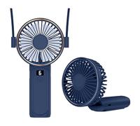 Ventilatore portatile, 4000 mAh, 180° regolabile, vento a 6 velocità, ventilatore pieghevole ricaricabile tramite USB con visualizzazione dell'elettricità in tempo reale (blu)